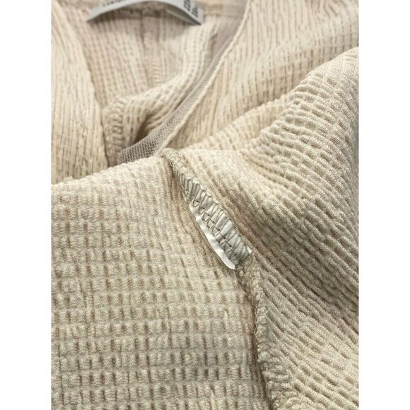 Luukaa Cream Crinkle Knit Cardigan Tank SET Lagenlook Modern Unique Size 8 / 10 - Picture 11 of 12